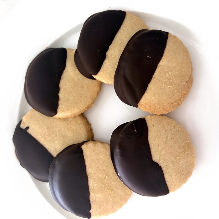 chocolate-dipped shortbread